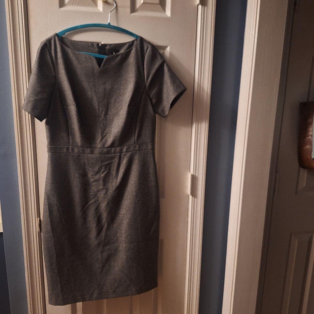 Ann Taylor Classic Gray Midi Dress**